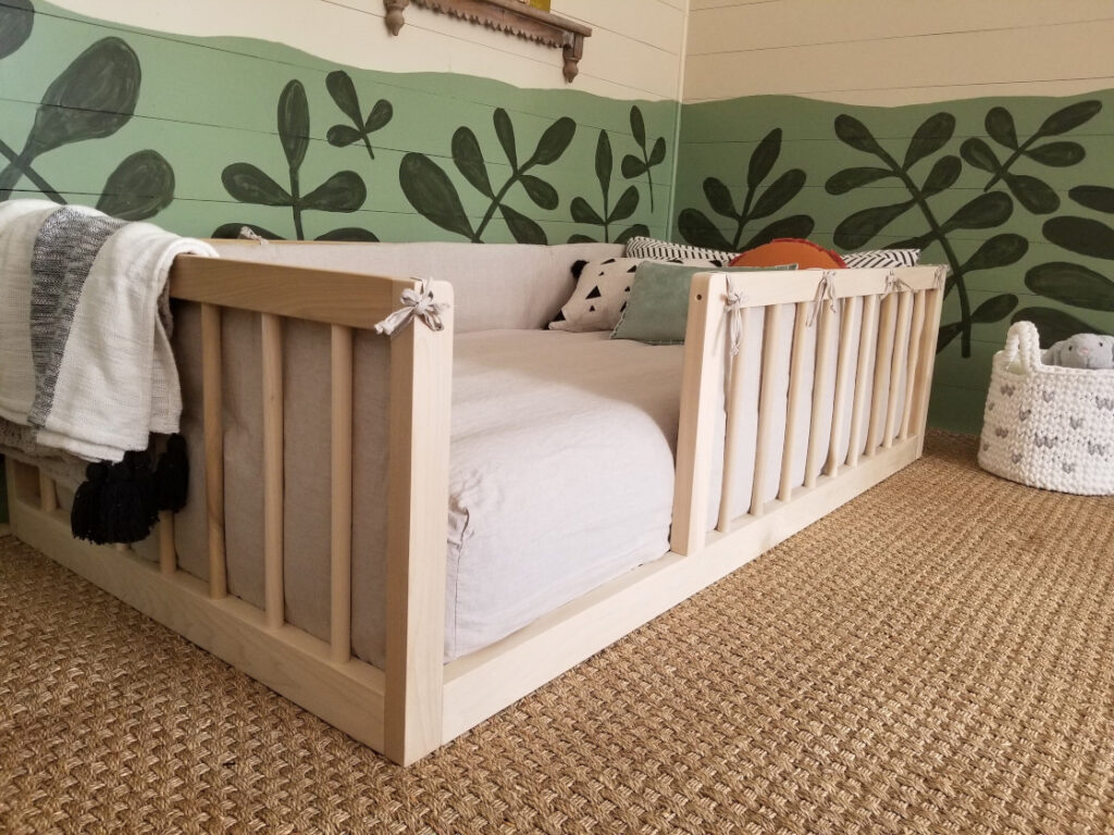 diy montessori floor bed with rails
