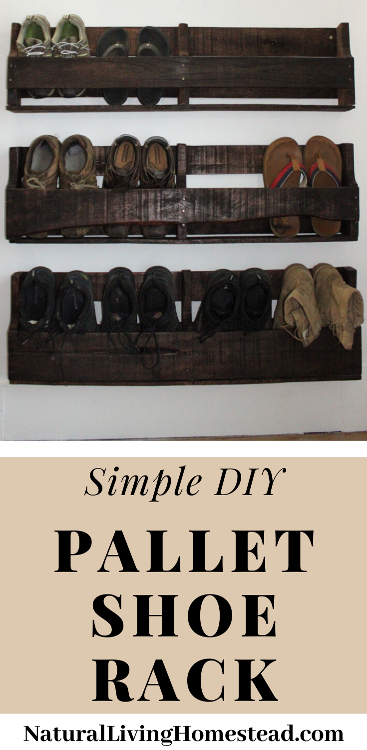 Simple DIY Pallet Shoe Rack - Natural Living Homestead