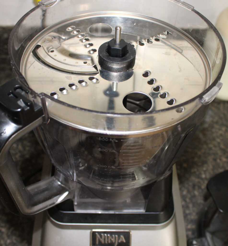 shredder/grater attachment on food processor