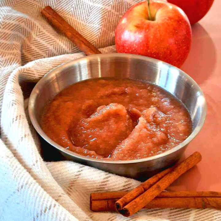 Homemade applesauce in a bowl