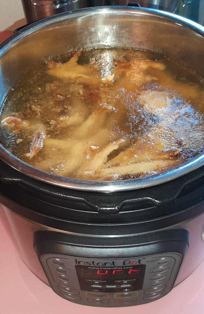 bones have finished cooking in the instant pot