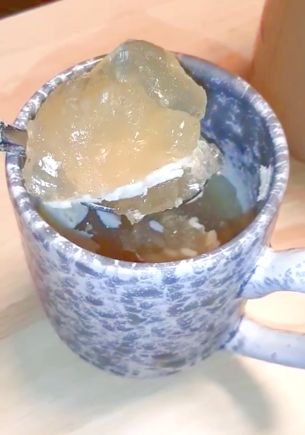 jelled bone broth in a mug
