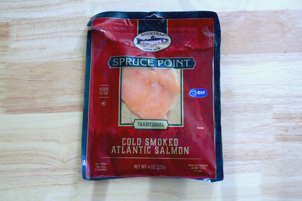 store bought package of smoked salmon