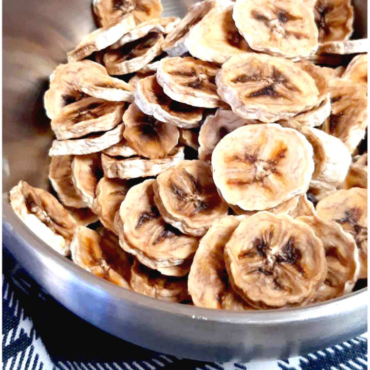 a bowl of dehydrated banana chips