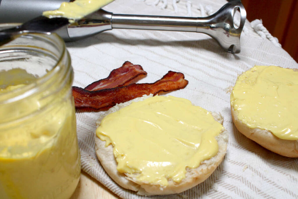 bacon mayonnaise made with immersion blender