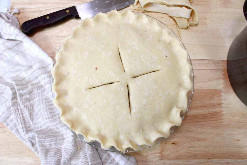 salmon pie ready to bake